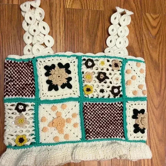 NWT Sea New York Granny Gracie Crochet Tank Top Ivory M - Picture 8 of 9